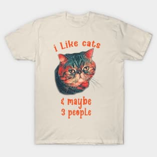 I Like Cats & Maybe 3 People T-Shirt